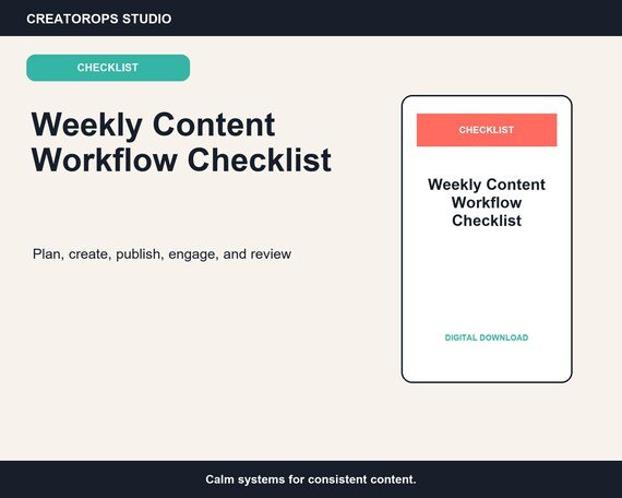 Content Planning Checklist | Weekly Social Media Workflow DOCX Template
