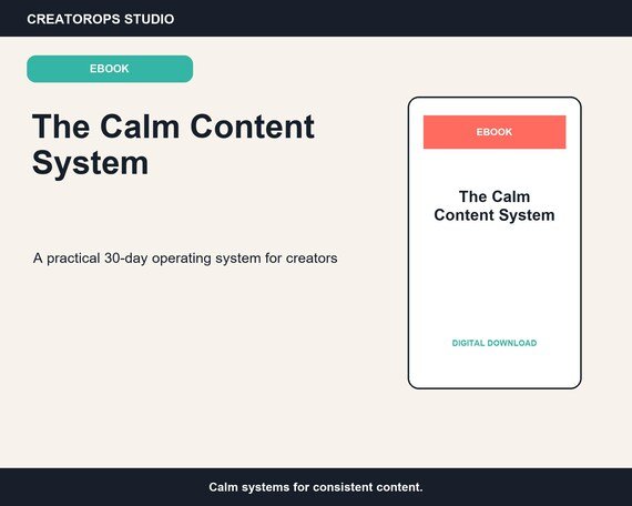 30-Day Content System for Creators | Calm Content Workflow eBook