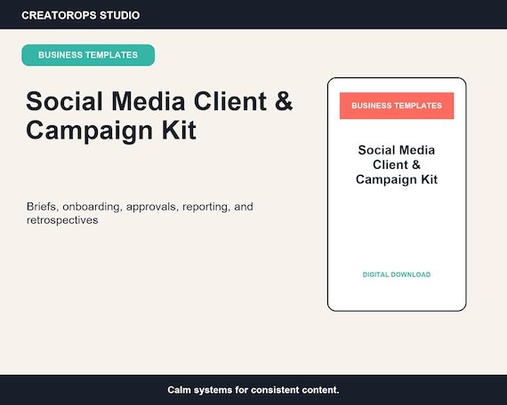Social Media Manager Templates | Client Onboarding and Campaign Brief Kit