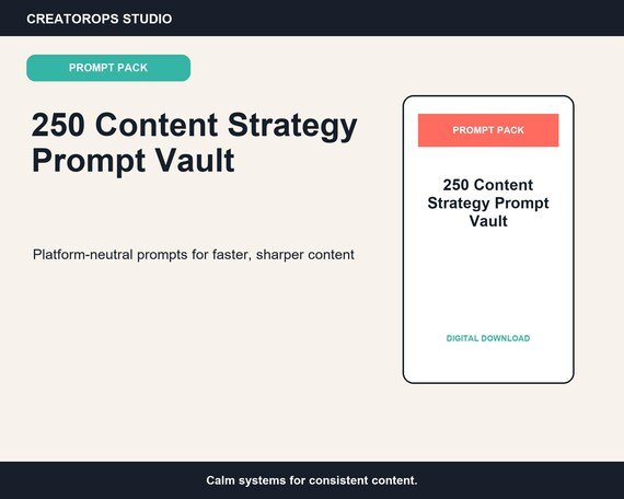 Content Strategy Prompts | 250 Social Media Ideas in Searchable PDF and CSV