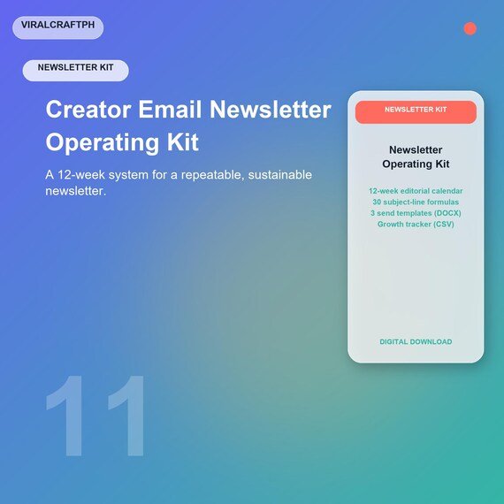 Email Newsletter Planner | 12-Week Content Calendar and Subject Line Kit
